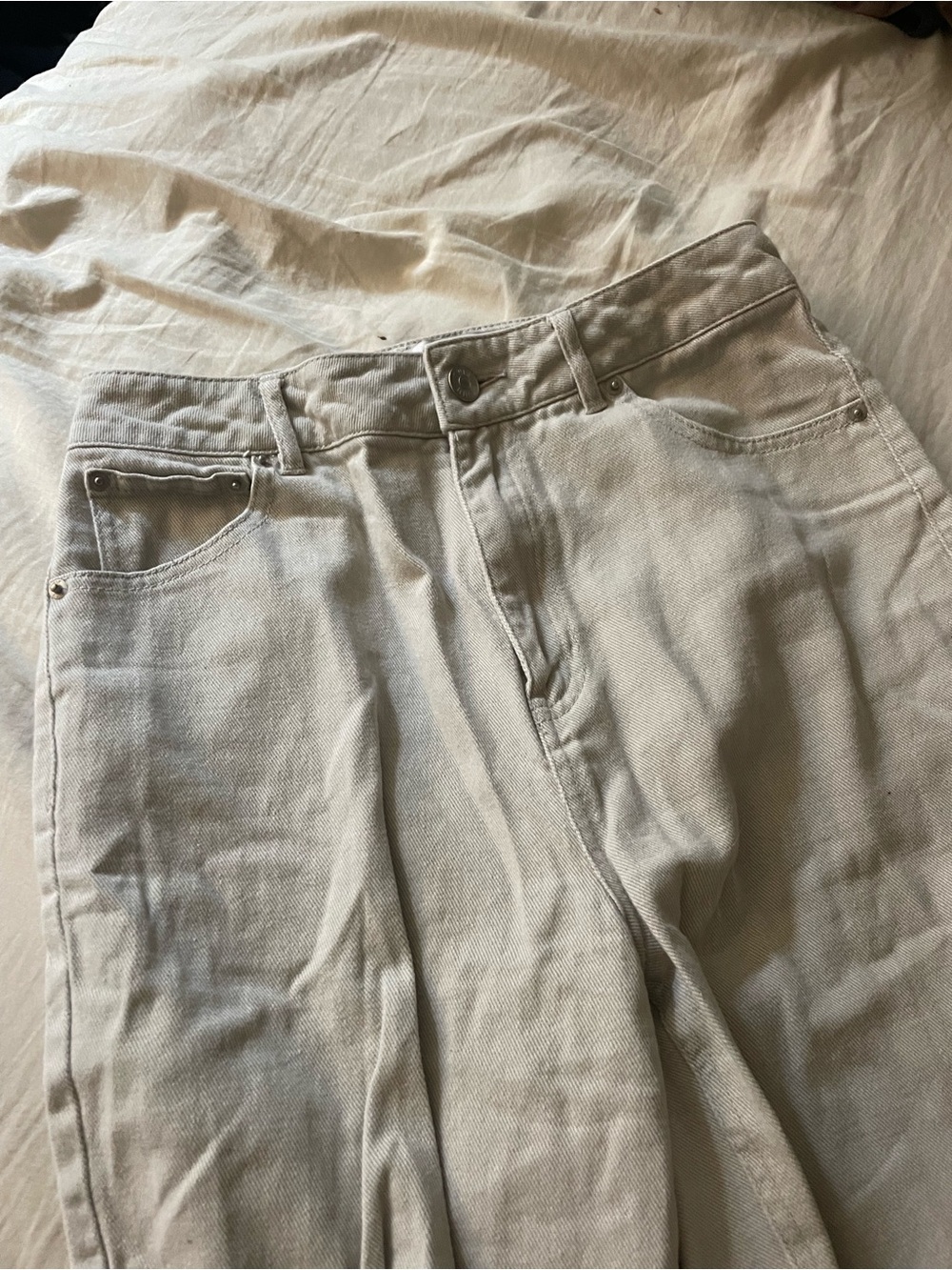 Simons Twik Cream High-Rise Denim Jeans